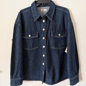BLUE DENIM SHACKET. NWT